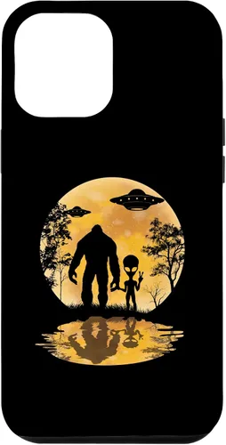 Vista 25 de Funda para iPhone 16 Alien Bigfoot Moon Sasquatch UFO Extraterrestre Hombres Mujeres