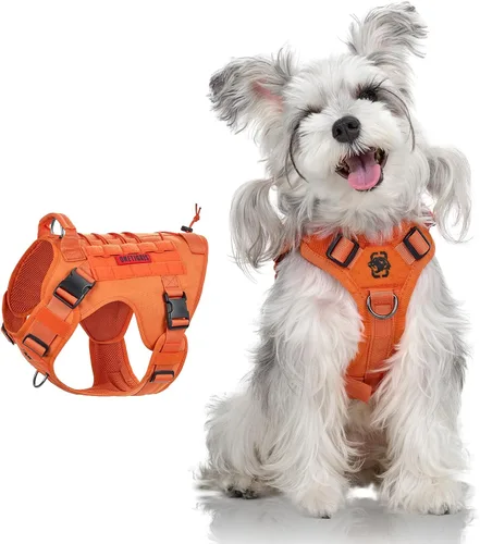 Vista 27 de OneTigris - Arnés táctico para perros pequeños, chaleco de servicio sin tirones para perros pequeños