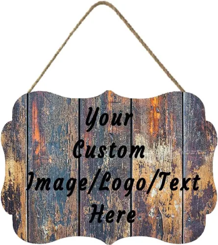 Vista 7 de Letrero de bienvenida de madera personalizado para puerta delantera, letrero personalizado para el hogar, decoración de puerta con imagen/texto COL-7