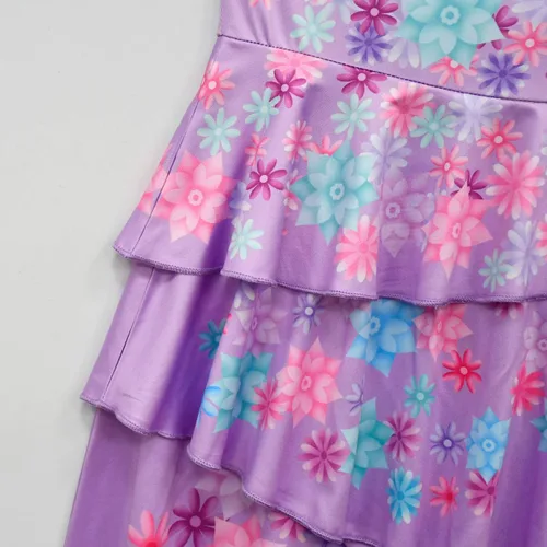 Vista 4 de Vestido de princesa con bolsa de manga corta para niñas y niños pequeños