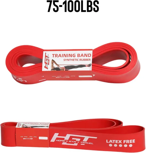Vista 5 de HGT - Banda de resistencia larga – Banda de entrenamiento extra fuerte sin látex para mujeres y hombres – Soporta estiramiento, yoga y pilates