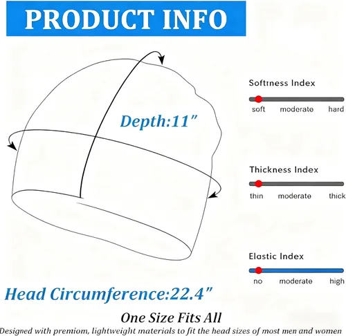 Vista 3 de Amradield Faraday Sombrero de calavera de fibra plateada Elasticidad Gorros de algodón Slouch Cap Blindaje RF Radiación Knit Cap Bloqueo Señal