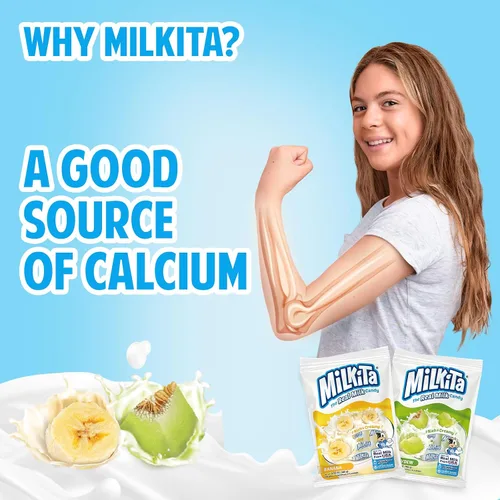 Vista 4 de Milkita Caramelo cremoso de leche de plátano y melaza – Dulces saludables bajos en azúcar con leche real para niños y adultos – Caramelos sin grasa