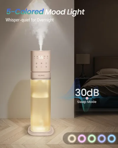 Vista 8 de Humidificador inteligente para habitación grande, humidificadores de 2.1 galón/8 litros para dormitorio con tubo extendido y luz nocturna