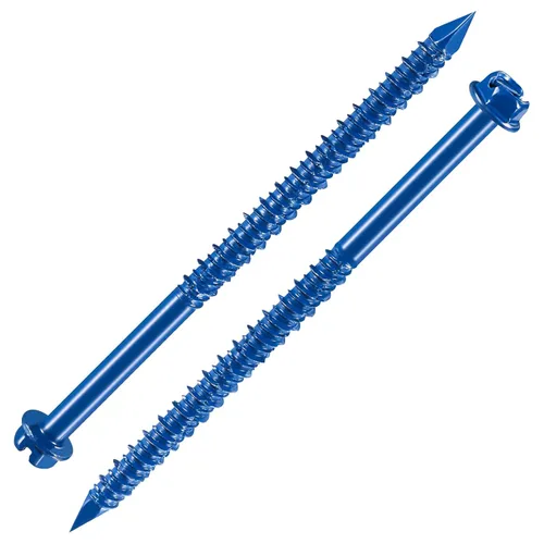 Vista 10 de Wensilon (30 piezas) 1/4 "* 1-1/4" cabeza hexagonal ranurada anclaje tornillo de hormigón cabeza hexagonal azul, utilizado para anclar mampostería