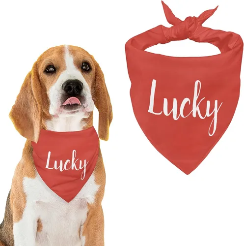 Vista 17 de Bandana personalizada para perro con nombre de poliéster, bandana personalizada para perro, triángulo, bufanda personalizada para mascotas