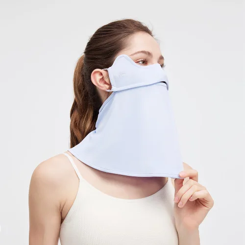 Vista 5 de Polaina para el cuello, bufanda facial UPF 50+, pasamontañas, pañuelos de tela con bucles para las orejas