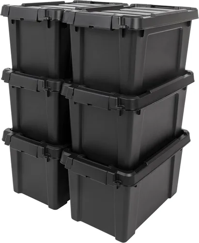Vista 13 de IRIS USA - Contenedores de almacenamiento con tapa de 3 galones con candado, paquete de 5 - Fabricados en EE. UU., contenedores resistentes