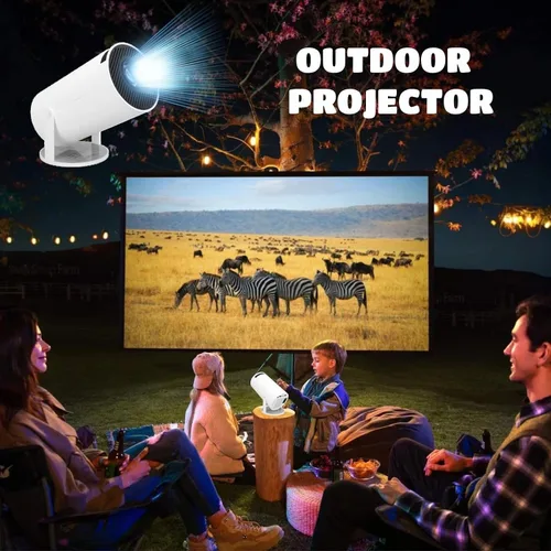 Vista 6 de Mini proyector 4K con Bluetooth, proyector inteligente portátil 1080P, proyector de cine casero giratorio de 180° Android 11 para teléfono/TV