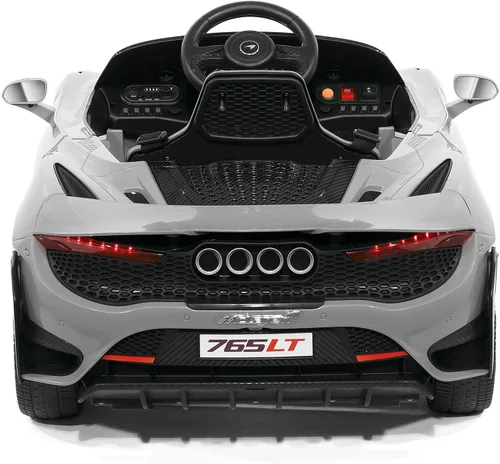 Vista 4 de McLaren 765LT 12V - Auto para niños con control remoto parental R/C (gris)