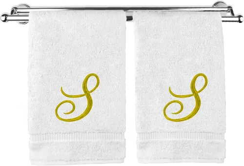 Vista 185 de Toalla de mano con monograma, regalo personalizado, 16 x 30 pulgadas, extra absorbente, 100% algodón turco, acabado de rizo suave, para baño, cocina