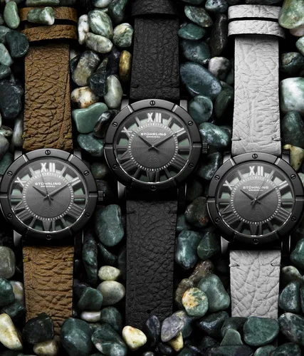 Vista 2 de Stuhrling Original Reloj para hombre Correa de cuero - Movimiento de cuarzo suizo Ronda - Reloj deportivo - 881 Relojes para hombre Colección