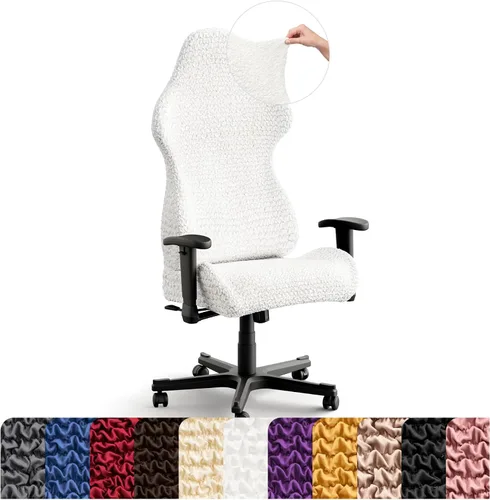 Vista 18 de PAULATO BY GA.I.CO. Funda elástica para silla de oficina y juegos, funda transpirable para sillón de computadora de escritorio con cremallera Rosa