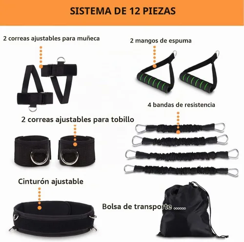 Vista 2 de Boxing Resistance Bands MMA Boxing Training Equipment Gear with Handles/Ankle Cuff/Belt for Men,Shadow Boxing Accessories for Kicks Full Body
