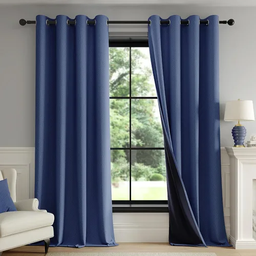 Vista 35 de FMFUNCTEX - Cortinas 100% opacas color beige de 40 x 63 pulgadas para dormitorio, 2 paneles Black out Drapes, Thermal Insulated Noise Reducing