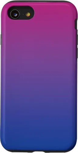 Vista 18 de Funda degradada con diseño de bandera de Bisexual Pride para iPhone 17, color rosa, morado, azul