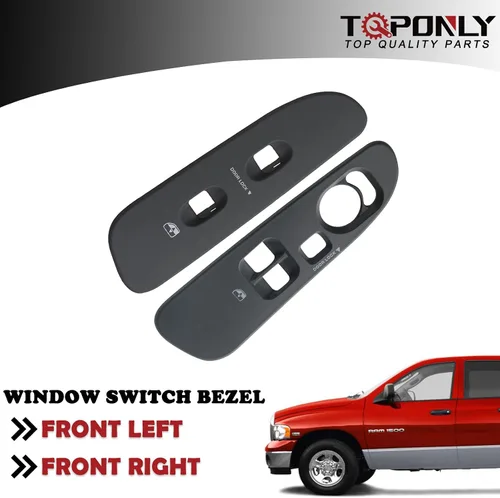Vista 2 de Bisel para interruptor de ventana de puerta, parte delantera del lado del conductor y del pasajero compatible con Dodge Ram 1500 2500 3500 2005-2009