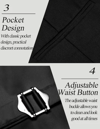 Vista 5 de COOFANDY Chaleco de traje de vestir casual para hombre, chaleco ajustado y formal de negocios