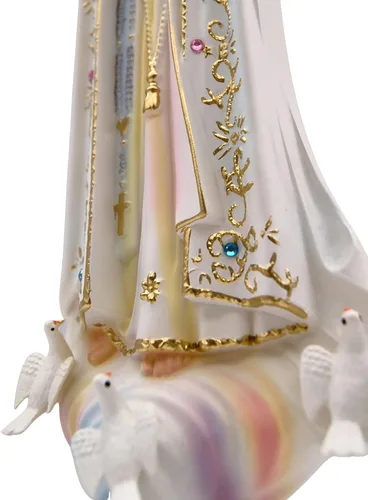 Vista 9 de Estatua de Nuestra Señora de Fátima con ojos de cristal de 12 pulgadas fabricada en Portugal