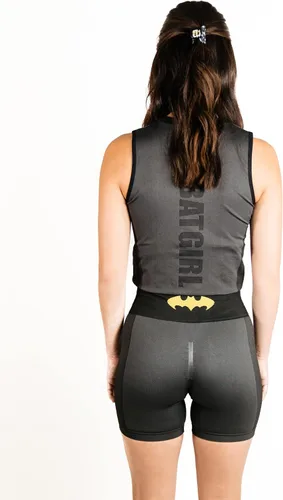 Vista 3 de DC Comics Trajes de entrenamiento activo para mujer, Wonder Woman, Batgirl, Harley Quinn, Supergirl, Conjuntos de 2 piezas con pantalones cortos