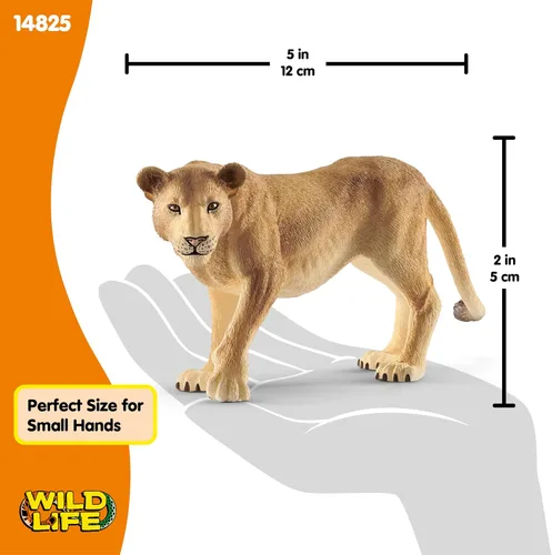 Vista 4 de Schleich Wild Life - Figura realista de leona, juguete auténtico y altamente detallado, duradero para la educación y juego divertido para niños