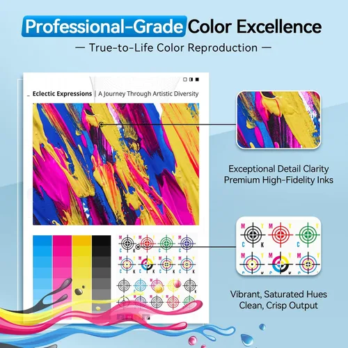 Vista 4 de Paquete de 5 cartuchos de tinta 950XL 951XL para impresora HP compatibles con cartuchos de tinta HP 950 951, paquete combinado funciona con HP