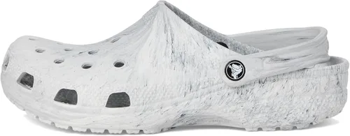 Vista 4 de Crocs Zuecos clásicos unisex para adultos con teñido anudado marmoleado, Remolino gris, 15, mujer/13, hombre