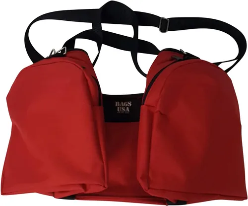 Vista 19 de Bolsa de lona triple grande con apertura en U, bolsillo frontal y dos compartimentos laterales, perfecta bolsa de cabina fabricada en Estados Unidos.