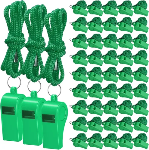 Vista 9 de Flutesan 48 silbatos a granel con cordón deportivo fuerte sonido nítido silbatos para entrenador árbitros entrenamiento emergencia
