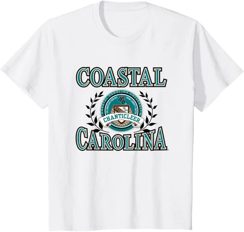 Vista 3 de Coastal Carolina Chanticleers Laurels - Camiseta con logotipo, Blanco