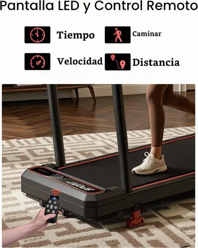 Vista 8 de Walking Pad Treadmill with Handle Bar & Vibration Plate Negro textura