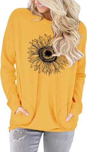Vista 2 de onlypuff Sudaderas tipo túnica con estampado de bolsillo para mujer