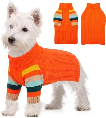 Vista 26 de Suéter XS para perro, suéter de cuello alto con manga para Yorkie Azul