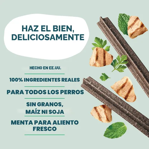 Vista 3 de Shameless Pets Golosinas Dentales para Perros, A Cluck A Day - con Apoyo Digestivo para Limpieza de Dientes y Aliento Fresco - Huesos Masticables