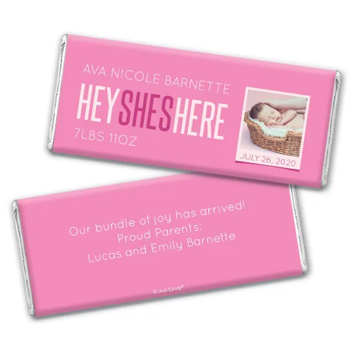 Vista 8 de Barras de chocolate personalizadas para anuncio de nacimiento de 12 quilates (paquete de 12) - Foto