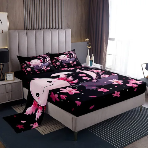 Vista 13 de Erosebridal Juego de sábanas de ballena náutica, tamaño individual, juego de ropa de cama vintage azul con ondas oceánicas para niños y niñas