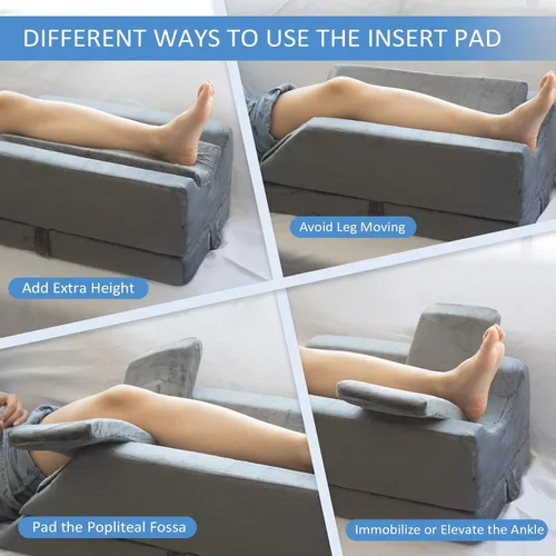 Vista 6 de KingPavonini Almohadas de elevación de piernas ajustables de 4 alturas para después de una cirugía, lesiones o descanso, almohadas de espuma