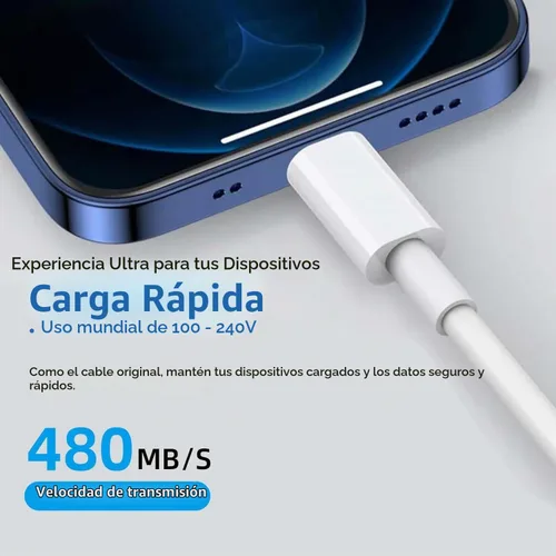 Vista 3 de Paquete de 2 cables Carplay de 6 pies para iPhone 17 Air/16E 16 Plus 15 Pro Max, iPad Pro 13 11, iPad Air USB A a USB tipo C cargador de carga Blanco