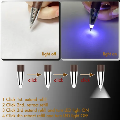 Vista 3 de Regalos para mamá, Penyeah 3 en 1 bolígrafo de punta iluminada con lápiz capacitivo, bolígrafos iluminados para escribir en diario en la oscuridad