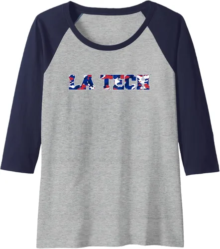 Vista 3 de Louisiana Tech Bulldogs Camo Raglan Baseball Tee