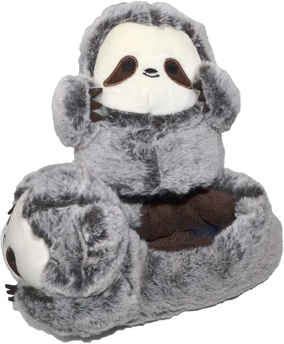 Vista 4 de Millffy Pantuflas clásicas de conejo para adultos, pantuflas de felpa de tamaño infantil, pantuflas de animales de pastor perro corgi disfraz calzado