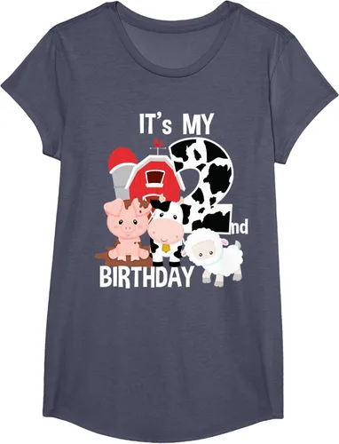Vista 14 de Camiseta para fiesta de 2 años con texto en inglés "It's My 2nd Birthday", Negro