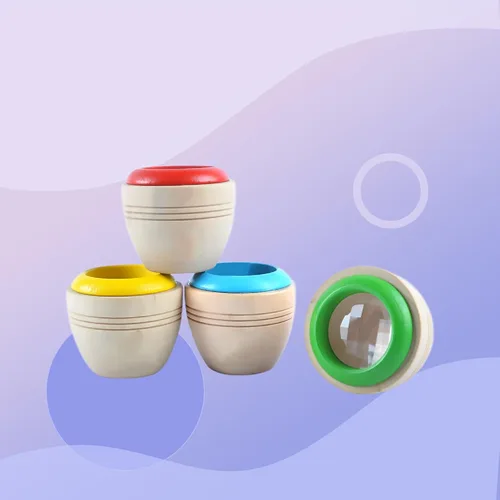 Vista 3 de 4pcs Caleidoscopios Mágicos Efecto Ojo de Abeja Caleidoscopios Juguete de Madera para Niños Regalo Festival