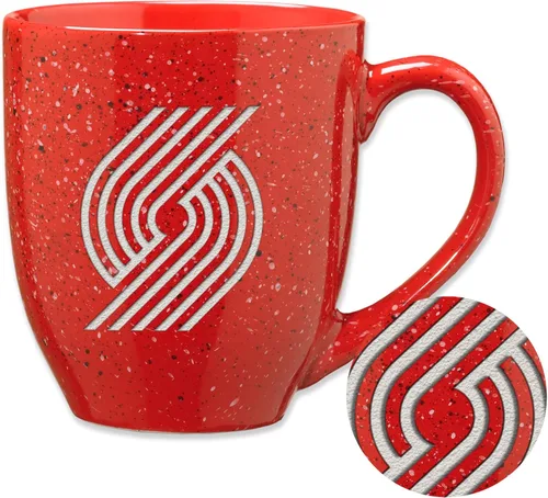 Vista 9 de Rico Industries NBA 16 oz Team Color Laser Engraved Speckled Ceramic Coffee Mug 3-Color del