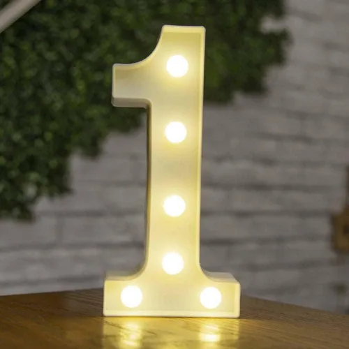 Vista 30 de anso Letras LED del alfabeto con números iluminados, letras de plástico blanco, decoración de pie de la A a la Z 0 ~ 9 (rosa corazón)