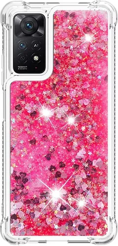 Vista 89 de Funda de silicona transparente con purpurina para Xiaomi Redmi A1 Bling Liquid Clear Star Heart Silicone Bumper a prueba de golpes, funda Azul