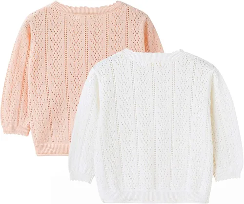 Vista 2 de Simplee - Chándal para niña (0-3 años), color blanco y rosa