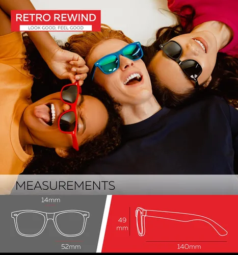 Vista 6 de Retro Rewind - Gafas de sol polarizadas para hombre y mujer, protección UV, gafas de sol clásicas