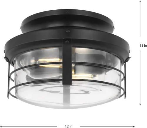 Vista 9 de Progress Lighting Springer II Collection - Kit de luces rústicas color negro mate (P260004-31M-WB)