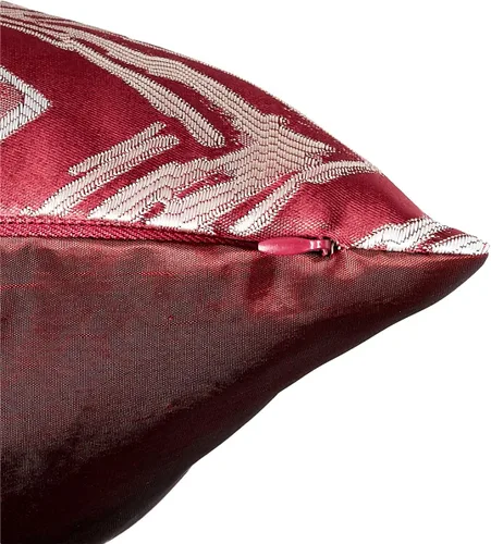 Vista 4 de Violet Linen Fantasy Modern Zig Zag Chevron - Almohada decorativa de poliéster jacquard, 18 x 18 pulgadas, color burdeos Borgoña